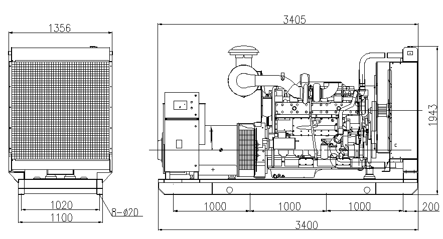 500kva Cummins Diesel Generator Open-Type Design